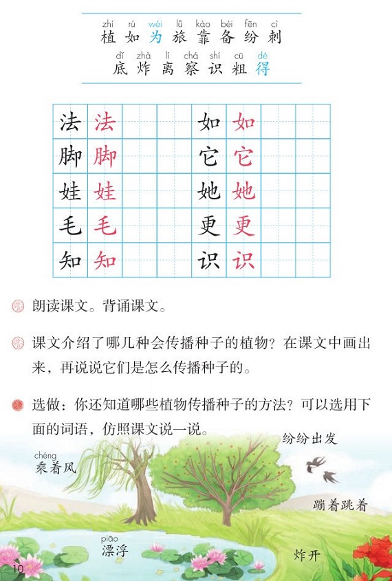 你所学的这些课文有什么