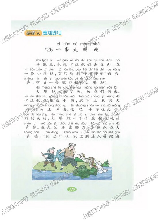 读课文圈划词句26.一条大蟒蛇