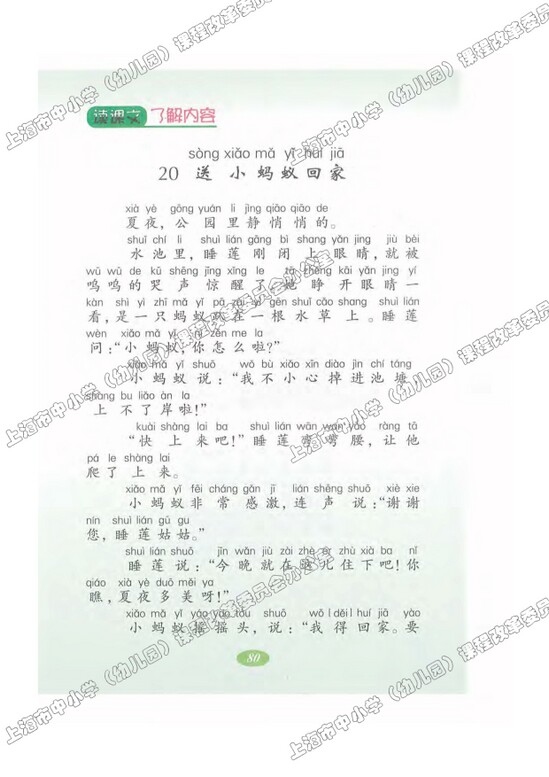 读课文了解内容20.送小蚂蚁回家