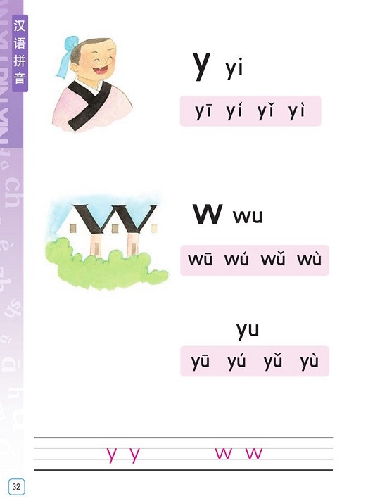 汉语拼音《y w》|2016新苏教版小学一年级