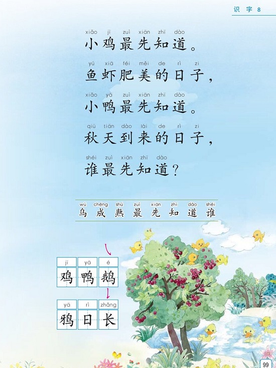 识字8|2016新苏教版小学一年级语文上册课本全册教材