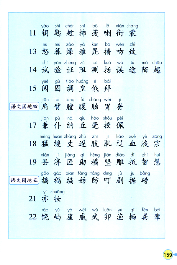 小学三年级语文上册生字表一_人教版小学课本