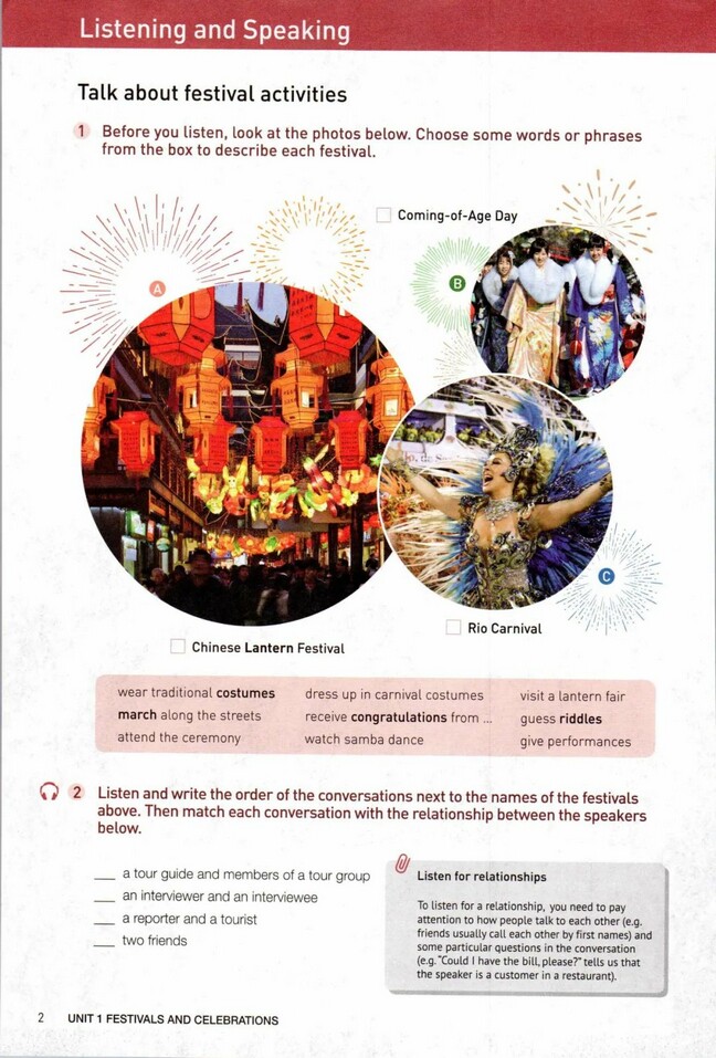 Unit 1 Festivals And Celebrations 19年审定人教版高中英语必修三 中学课本网